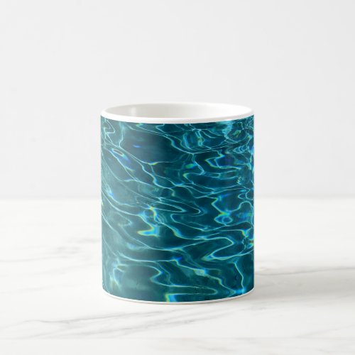 Elegant blue teal water pattern ocean lake waves coffee mug