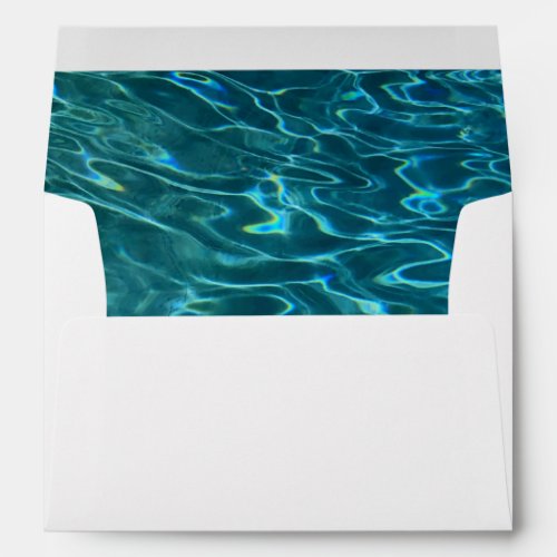 Elegant blue teal water pattern ocean lake waves envelope