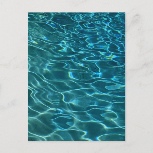 Elegant blue teal water pattern ocean lake waves postcard