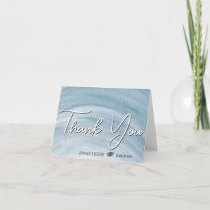Elegant Blue Thank You Personalized Card