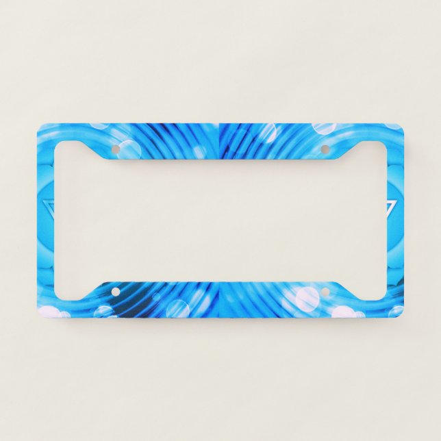 Elegant Blue Throat Chakra Chi Zen Yoga License Plate Frame (Front)