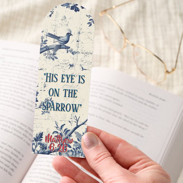 Elegant Blue Toile Bird Floral Pattern  Bookmarks (Hand)