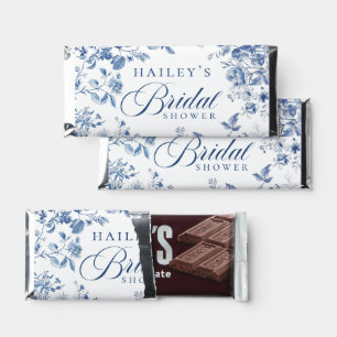 Elegant Blue Toile Chinoiserie Bridal Shower Hershey Bar Favors