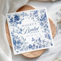 Elegant Blue Toile Chinoiserie Bridal Shower Sign