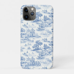 Elegant Blue Toile de Jouy French Pattern iPhone 11 Pro Case