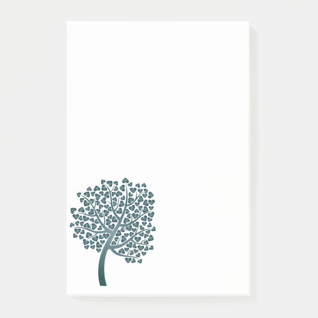 Elegant Blue Tree Heart design Post-it Notes (Front)