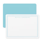 Elegant Blue Two Border Minimalist Monogram Name