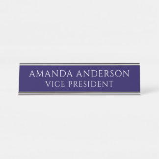 Elegant Blue Vice President Title Name Plate