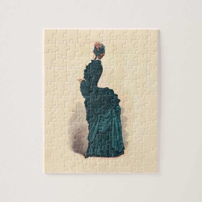 Elegant Blue Victorian Dress Fashion Jigsaw Puzzle (Vertical)