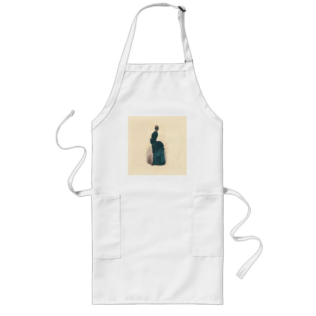 Elegant Blue Victorian Dress Fashion Long Apron (Front)