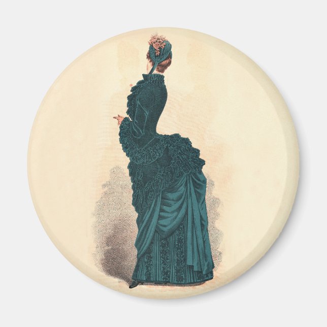 Elegant Blue Victorian Dress Fashion Magnet (Front)