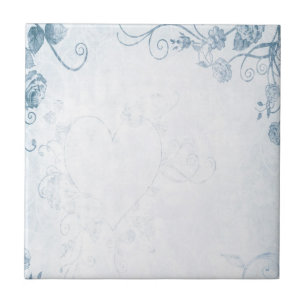 Elegant Blue Vintage Ceramic Tile