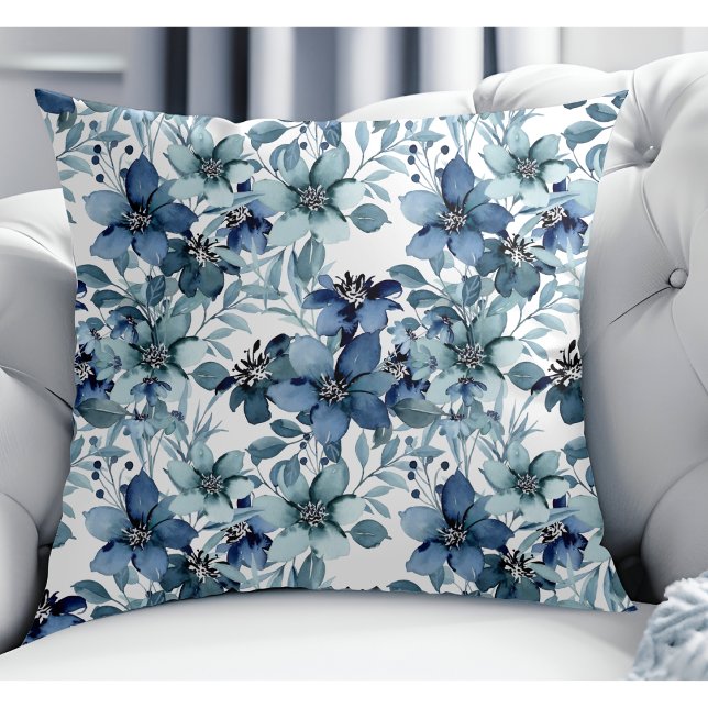 Elegant Blue Vintage Chintz Pattern  Throw Pillow (Creator Uploaded)