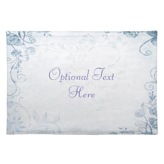 Elegant Blue Vintage Cloth Placemat (Front)