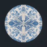 Elegant blue vintage floral round clock<br><div class="desc">Hello,  I present you here a unique design,  vintage and modern at the same time,  it will be of the most beautiful effect on all imaginable supports.</div>