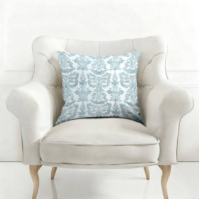ELEGANT BLUE VINTAGE PATTERNED THROW PILLOW (Creator Uploaded)
