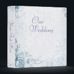 Elegant Blue Vintage Photo Album 3 Ring Binder<br><div class="desc">Beautiful and elegant blue tone wedding photo album template design featuring vines and roses around the border and a fade of a heart in the center. The design has a printed faux texture for an old paper look. This same design comes in green, red/pink, purple, blue, antique gold and bright...</div>