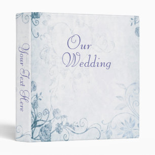 Elegant Blue Vintage Photo Album 3 Ring Binder