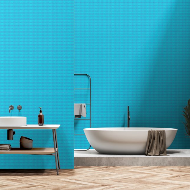 Elegant blue wallpaper  (Bathroom)