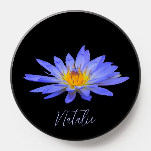 Elegant Blue Water Lily Flower Phone Grips