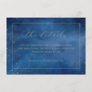 Elegant Blue Watercolor Details Enclosure Card