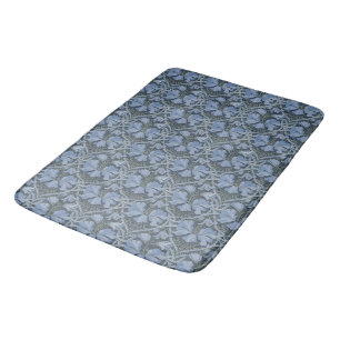 Elegant Blue Watercolor Floral Pattern Invitation Bath Mat