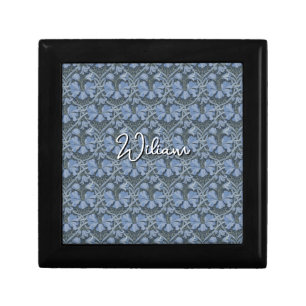 Elegant Blue Watercolor Floral Pattern Invitation Gift Box