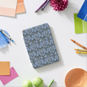Elegant Blue Watercolor Floral Pattern Invitation iPad Mini Cover