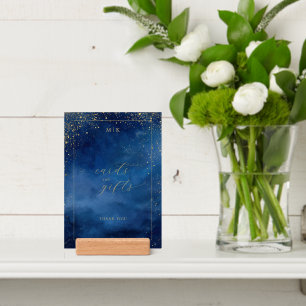 Elegant Blue Watercolor Gratitude Sign Holder