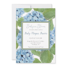 Elegant Blue Watercolor Hydrangea Baby Shower