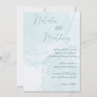 Elegant Blue Watercolor Invitation
