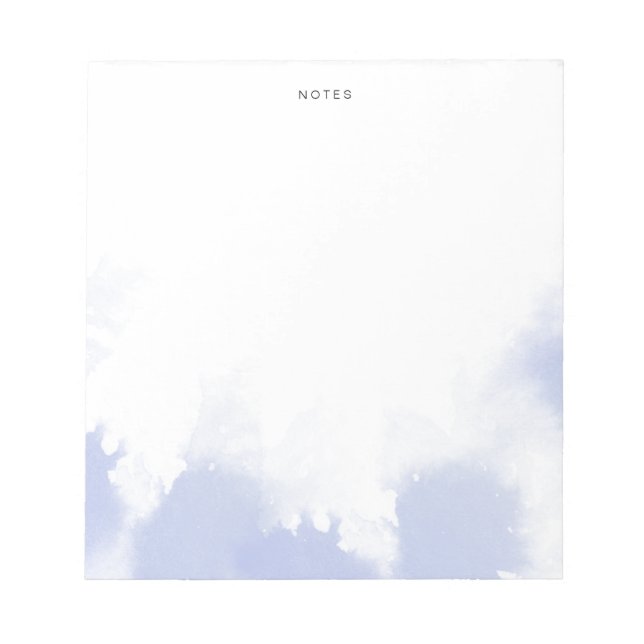 Elegant Blue Watercolor Personalized Notepad (Front)