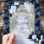 Elegant Blue Watercolor Roses Boho Wedding Acrylic Invitations<br><div class="desc">These beautiful acrylic wedding invitations feature an elegant yet rustic boho chic design with fancy script calligraphy and hand painted watercolor roses in shades of dusty blue, navy, and indigo. Available in both clear and frosted acrylic, these invitations are sure to wow your guests and leave a lasting impression. Wonderful...</div>