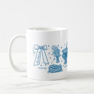 Elegant Blue Wedding Celebration Icons Collage Coffee Mug