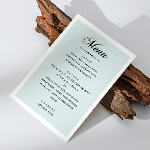 Elegant blue wedding. Classic calligraphy script Menu