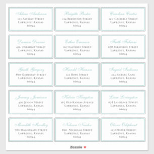 Elegant Blue Wedding Guest Individual Address Sticker