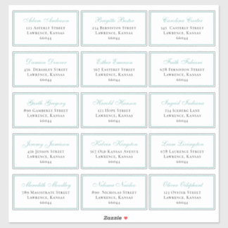 Elegant Blue Wedding Guest Individual Address Sticker