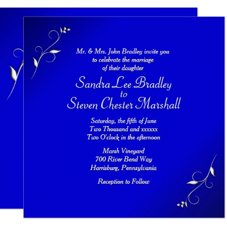 Elegant Blue Wedding Invitation