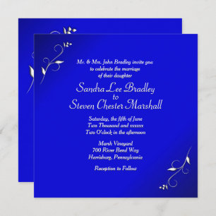 Elegant Blue Wedding Invitation