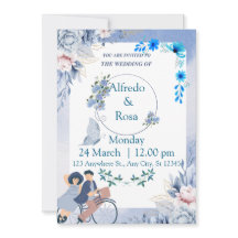 Elegant Blue Wedding Invitation – Classic & Timele