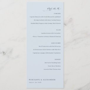 Elegant Blue Wedding Menu