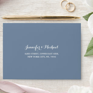 Elegant Blue Wedding Party RSVP Return Address 5x7 Envelope
