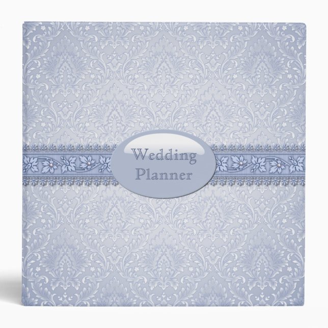 Elegant Blue Wedding Planner Binder (Front)