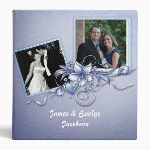 Elegant Blue Wedding Scrapbook Binder