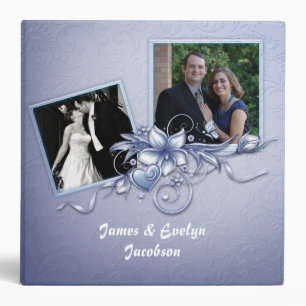 Elegant Blue Wedding Scrapbook Binder