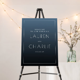 Elegant Blue Wedding Sign