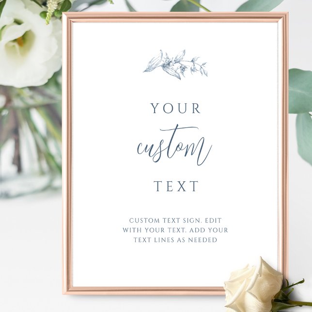 Elegant Blue Wedding Sign with Custom Text (Creator Uploaded)