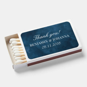 Elegant Blue Wedding Thank You Guest Favors Matchboxes