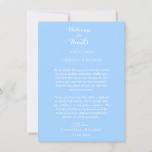 Elegant Blue Welcome & thank you Wedding note