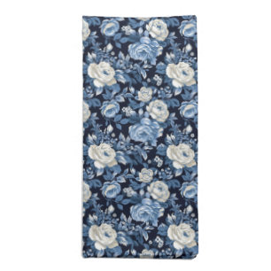 Elegant Blue while roses tiled Wedding  Cloth Napkin
